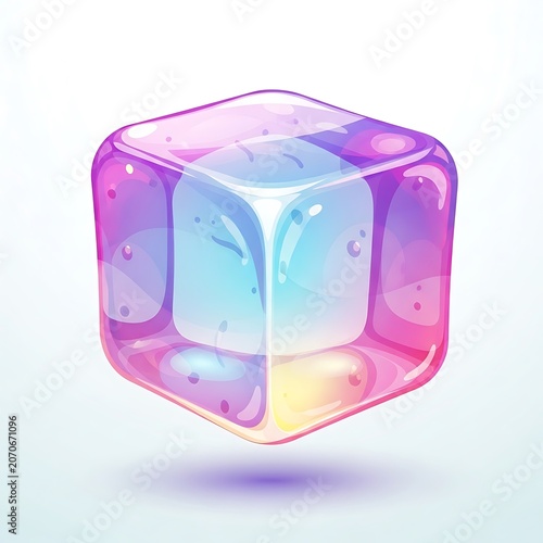 Colorful abstract geometric cube with gradient design.