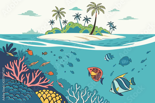 tropical fish and coral reef