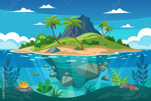 tropical island in the sea