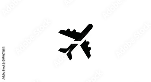 Bild auf Leinwand Airplane Silhouette Flying High Altitude.