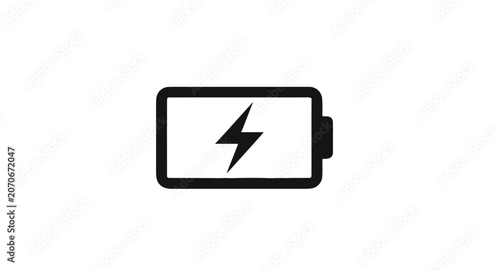 Foto Battery icon with lightning bolt.