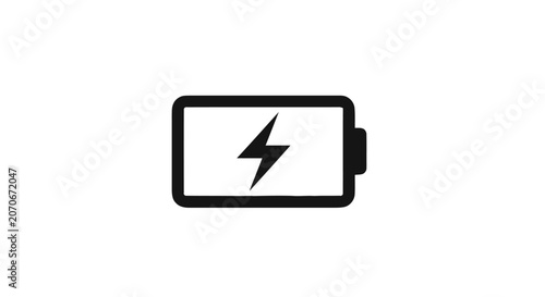 Foto Battery icon with lightning bolt.