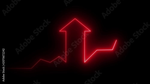 Red, purple, and blue neon light indicators for success concept 