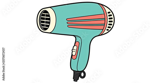 Hair Dryer with Orange Accents.