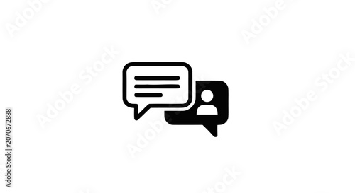 Tablou pe pânză Black and white chat icons.