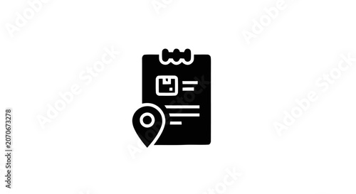 Black and white clipboard icon.