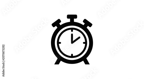 Black and white classic alarm clock.