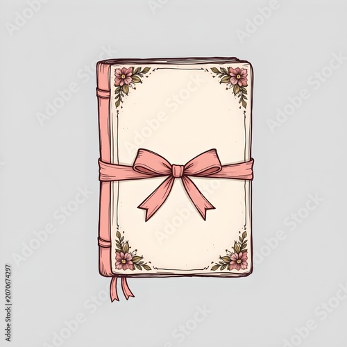 Cute Handdrawn Flowered Diary Illustration Transparent Background
