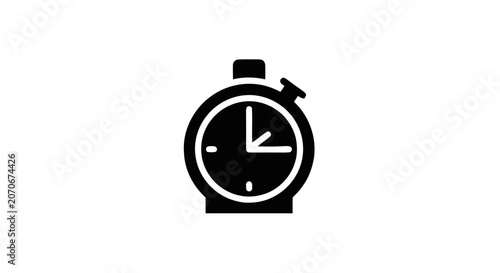 Fotografie Black and white stopwatch icon.