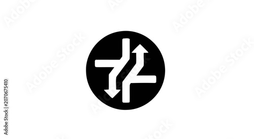 Bild auf Leinwand Black and white traffic direction sign.