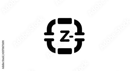 Vászonkép Black and white z logo symbol.