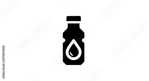 Black bottle with a drop icon.