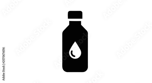 Black bottle with a drop symbol.