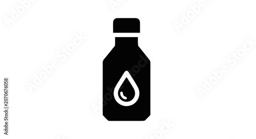 Black bottle with a drop symbol.