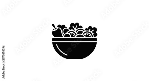 Black bowl filled with food.