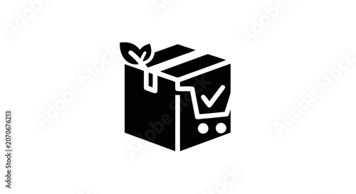 Black box with white check mark.