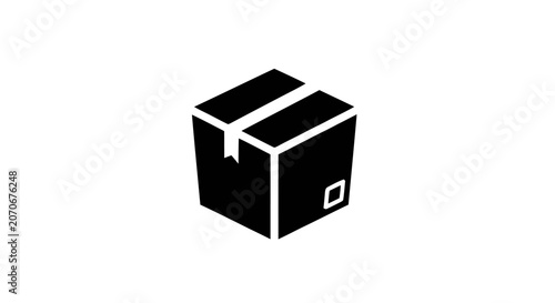Black Box with White Sealing Tape.