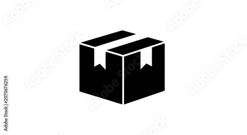 Black Box with White Shipping Labels.