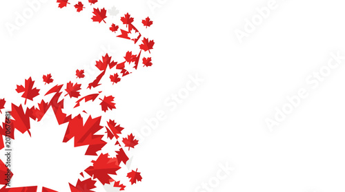 Tableau sur toile Vibrant Illustration for Canada Day July 1st Celebration Featuring Red Maple Lea