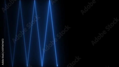 Abstract neon glowing zigzag lines motion graphics loop