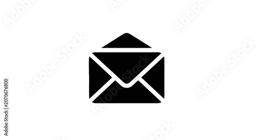 Fotografie Black Envelope Icon Design Symbol.