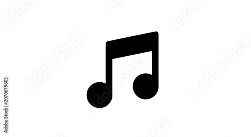 Fotografie Black musical eighth note symbol.