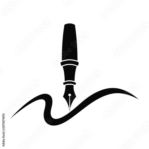 Minimalist Fountain Pen Illustration