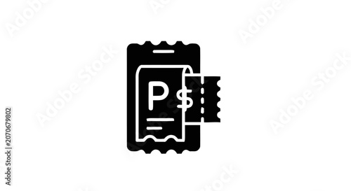 Black parking ticket with dollar sign.