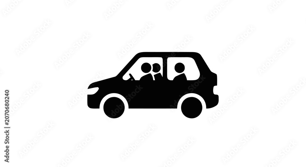 Fototapeta premium Black silhouette of a car.