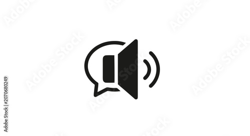 Εκτύπωση καμβά Black speaker icon with sound waves.