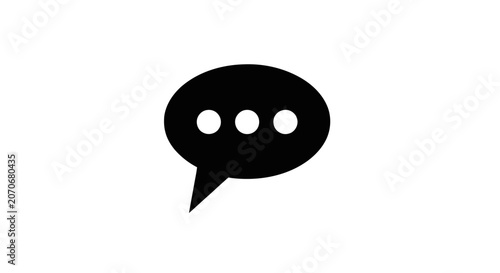 Foto Black speech bubble with dots.
