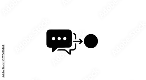 Fotografie Black speech bubble with dots.