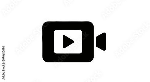 Canvastavla Black video camera icon graphic symbol.