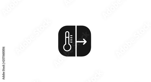 Black temperature button icon design.