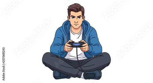 Boy playing video games