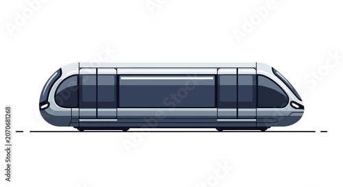 Modern train moving on tracks, illustration