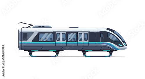 Modern electric train in motion