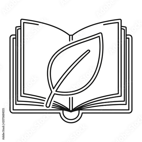 Open Book with Leaf Icon