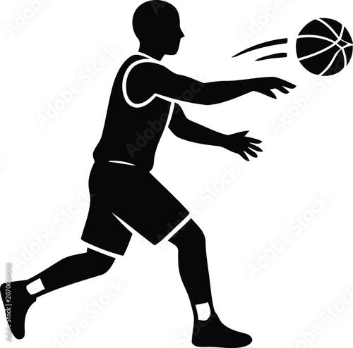 Basketball player catching ball in action