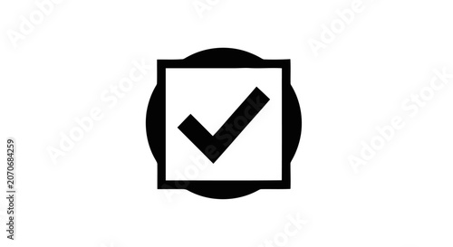 Foto Checkmark Icon in Square Box.