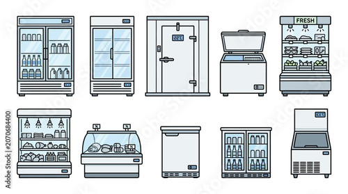Cooling Appliances Collection: Refrigerators, Freezers, and Display Cases