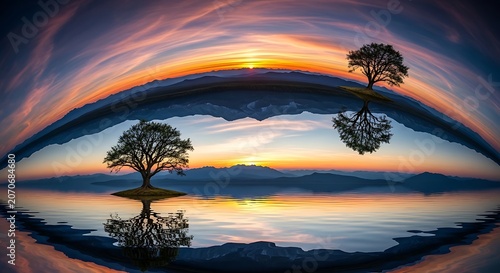 Colorful sky with three hot air balloons floating.