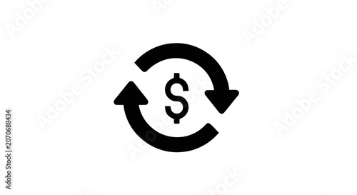 Dollar sign with circular arrows.