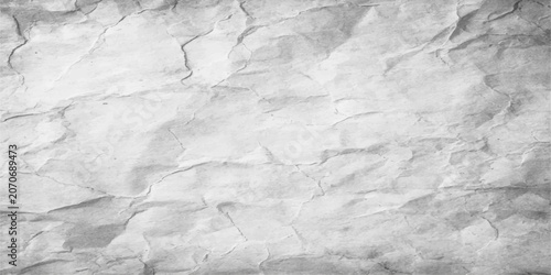 Tableau sur toile white crumpled paper texture background with wrinkles creases and vintage grunge