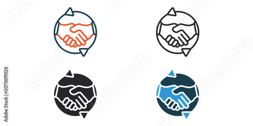фотографія reciprocity icons outline and Flat Style,transparent background