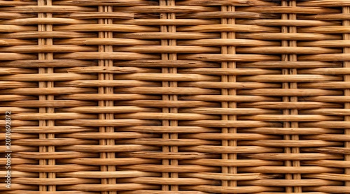 Woven wicker texture background featuring natural rattan fiber pattern.