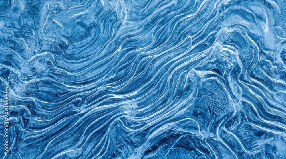 Fototapeta premium Abstract swirling liquid marble paint texture background with blue