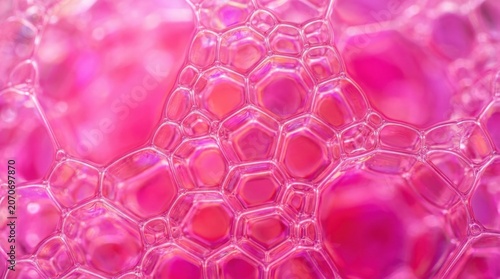 Abstract macro texture of pink geometric cell structures