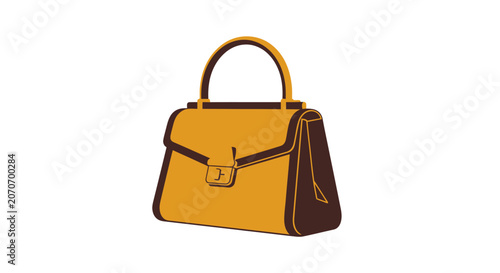 Stylish Orange Handbag with Dark Brown Accents - Fashion Accessory Icon