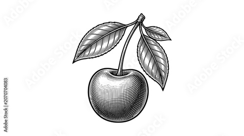 Foto Detailed illustration of a single cherry.